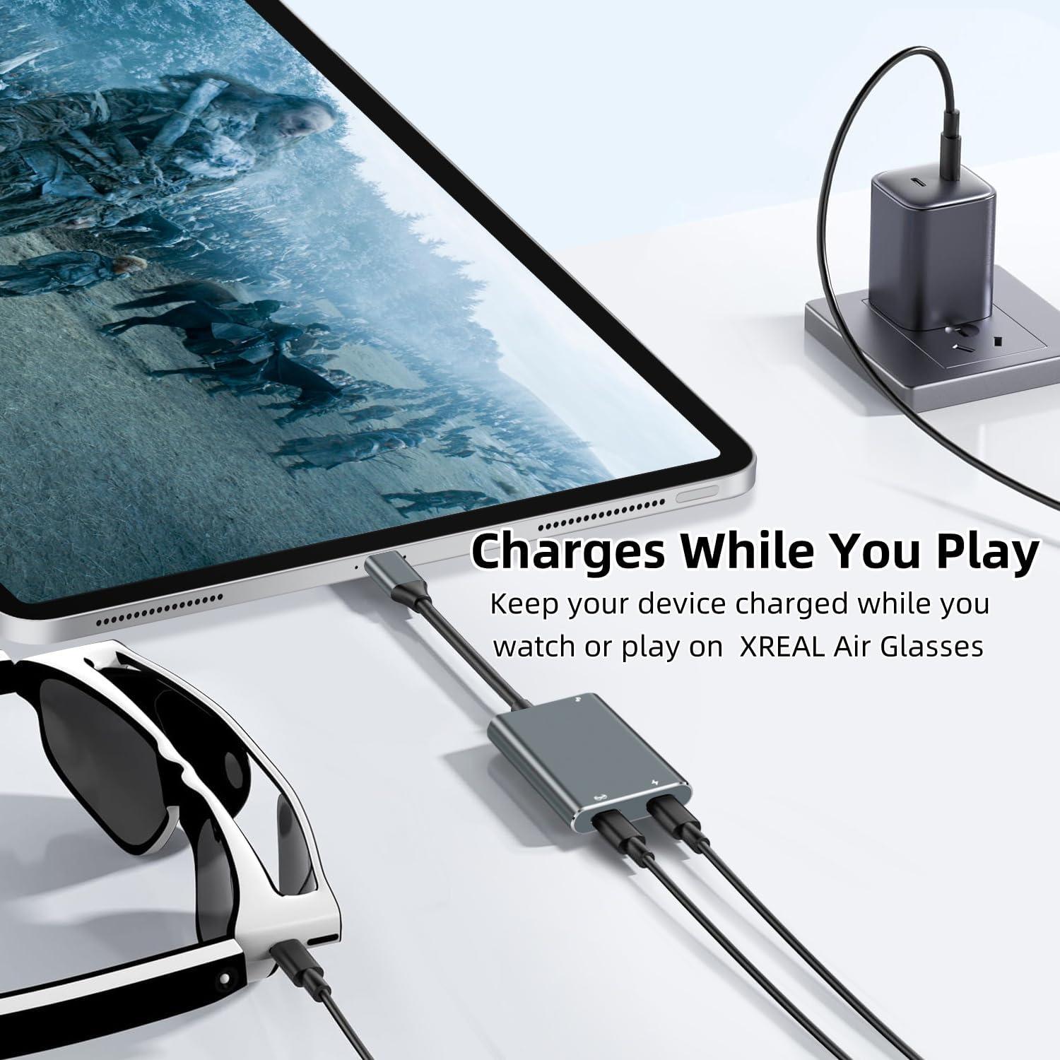 Adaptador USB-C a Gafas AR XREAL Hub 65W 60Hz Compatible