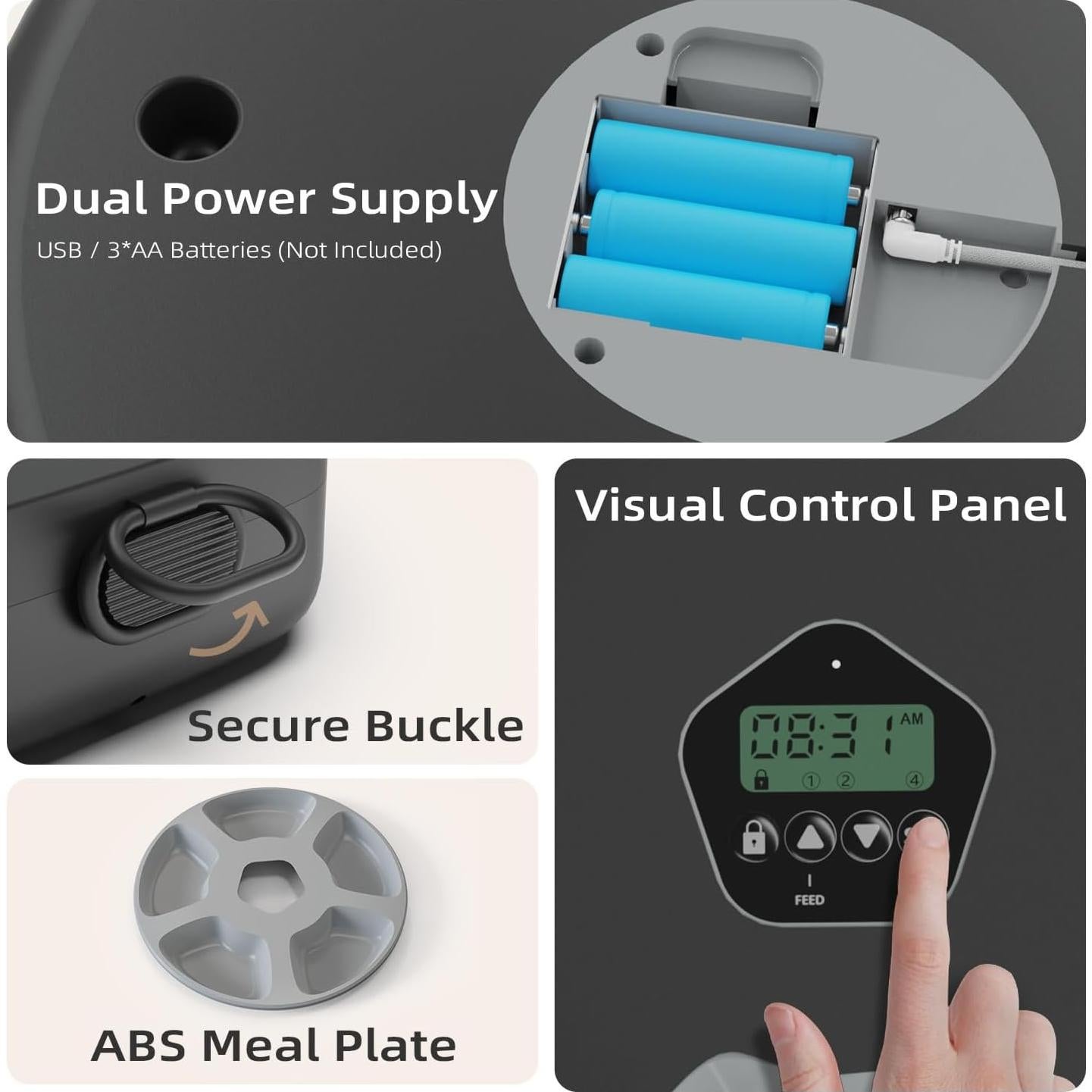 Dispensador Automático de Comida ITSCUTE para Mascotas 5 Comidas