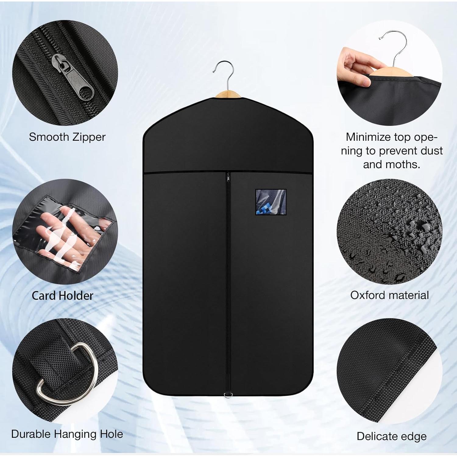 Bolsa de Ropa Colgante Vodiver 101.6 cm Nylon Negro - 2 Piezas