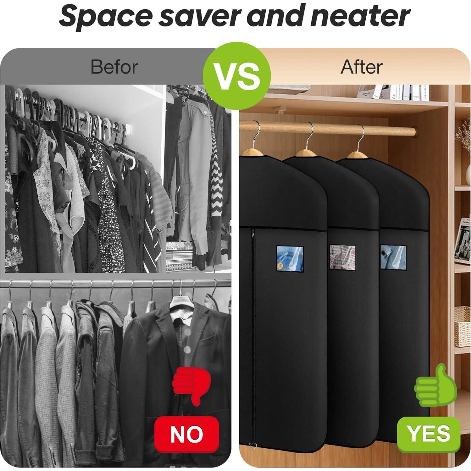 Bolsa de Ropa Colgante Vodiver 101.6 cm Nylon Negro - 2 Piezas