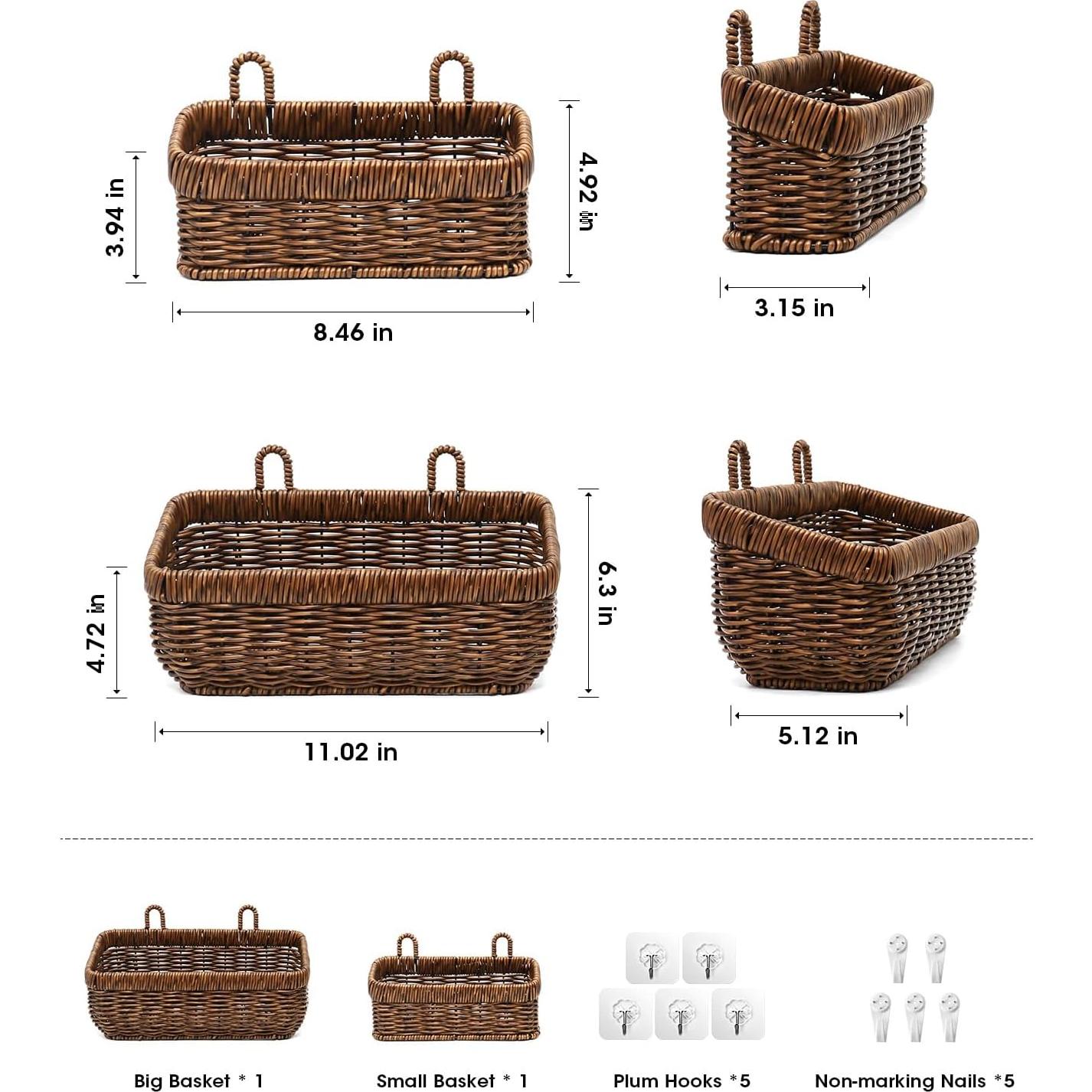 Cestas Colgantes de Pared AceList - Juego de 2, Estilo Boho