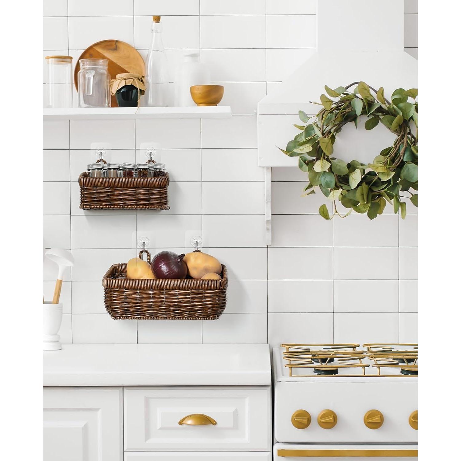 Cestas Colgantes de Pared AceList - Juego de 2, Estilo Boho