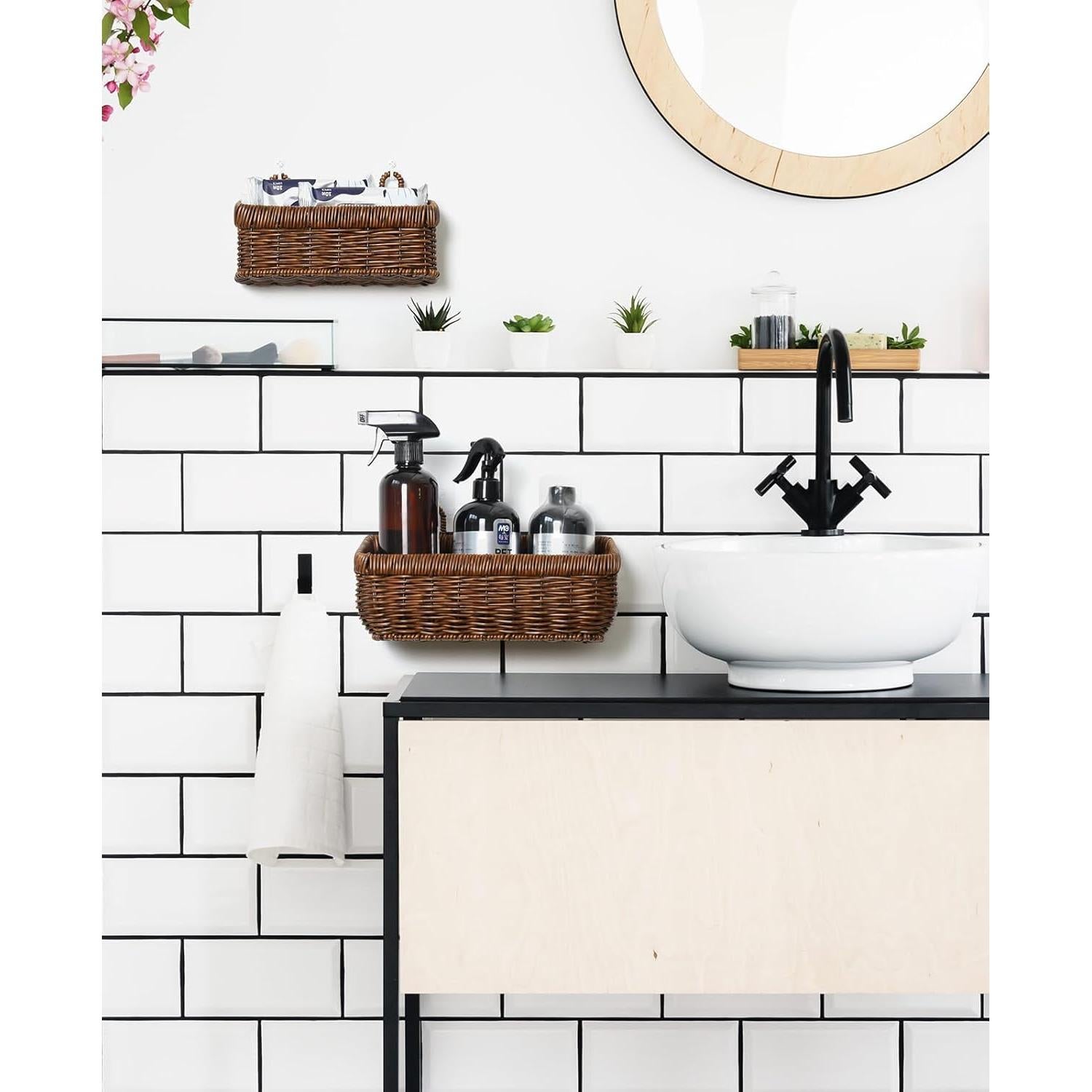 Cestas Colgantes de Pared AceList - Juego de 2, Estilo Boho