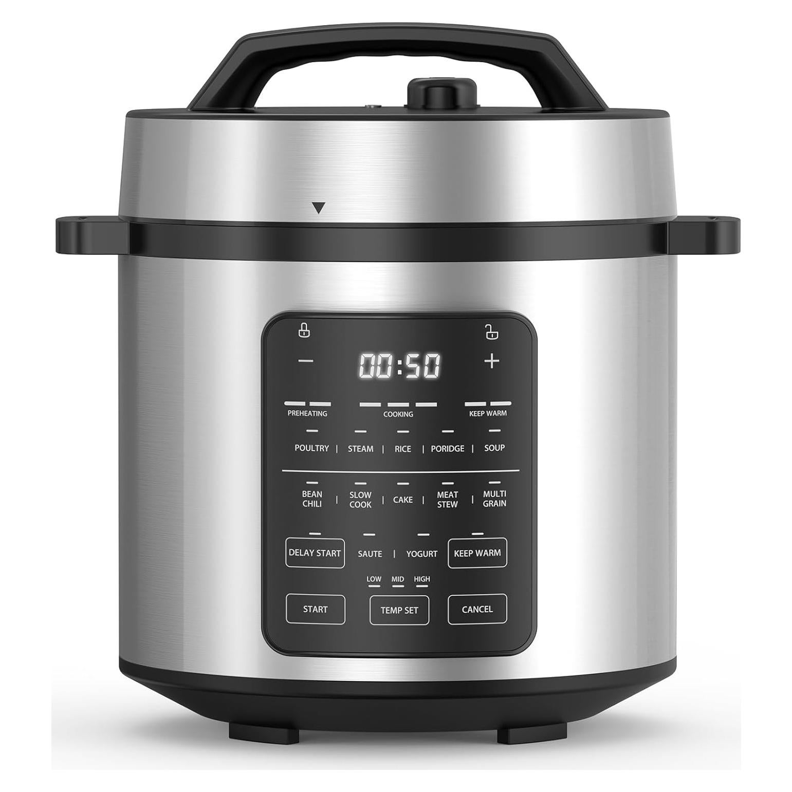 Olla de presión eléctrica Sweetcrispy 6L 12 en 1 acero inoxidable