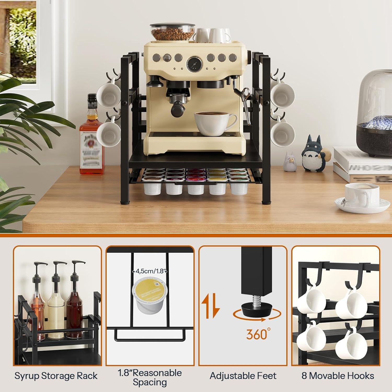 Soporte para K Cup HOOBRO Negro, Organizador de 35 Cápsulas