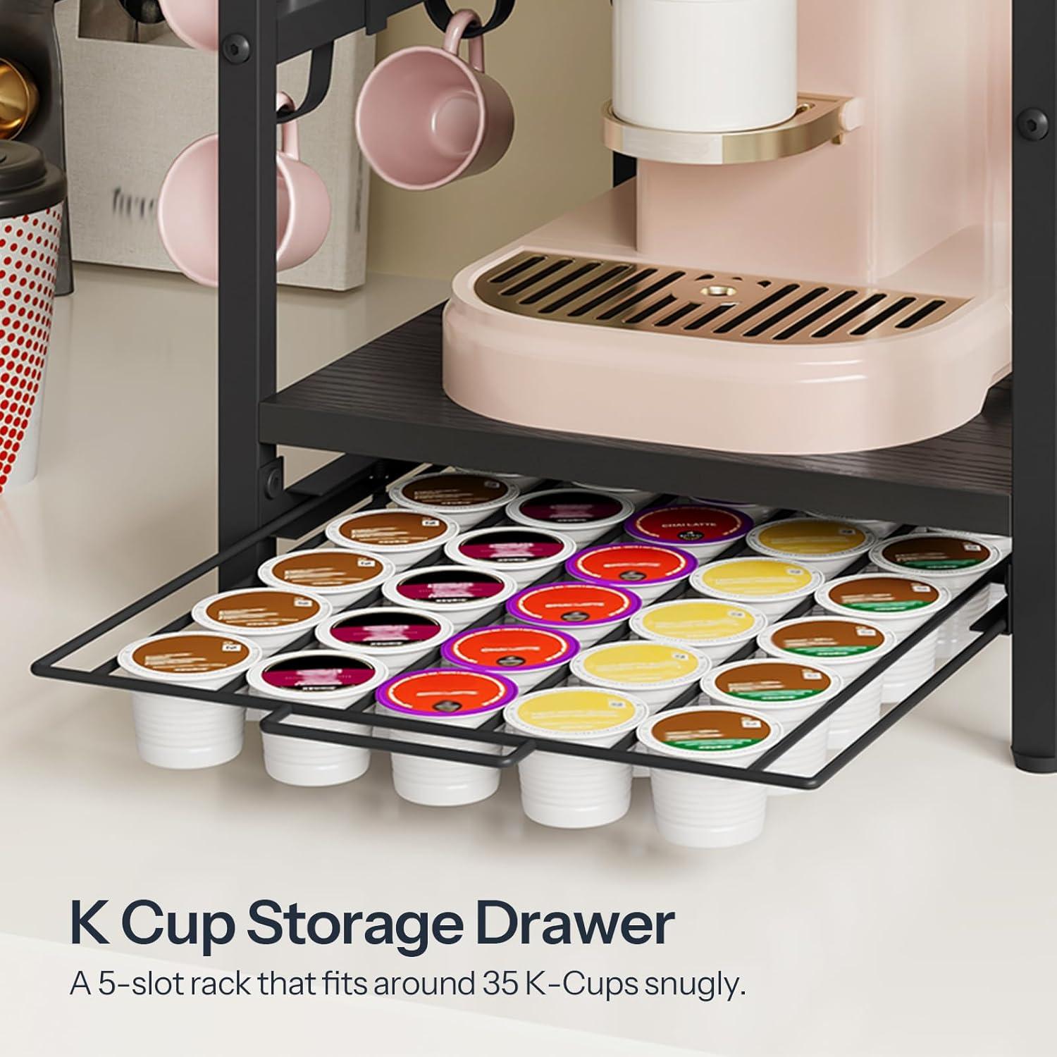 Soporte para K Cup HOOBRO Negro, Organizador de 35 Cápsulas