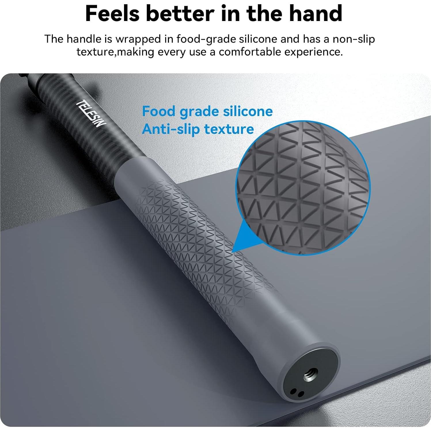 Bastón de Selfie Telescópico AFAITH 1.2m Fibra de Carbono