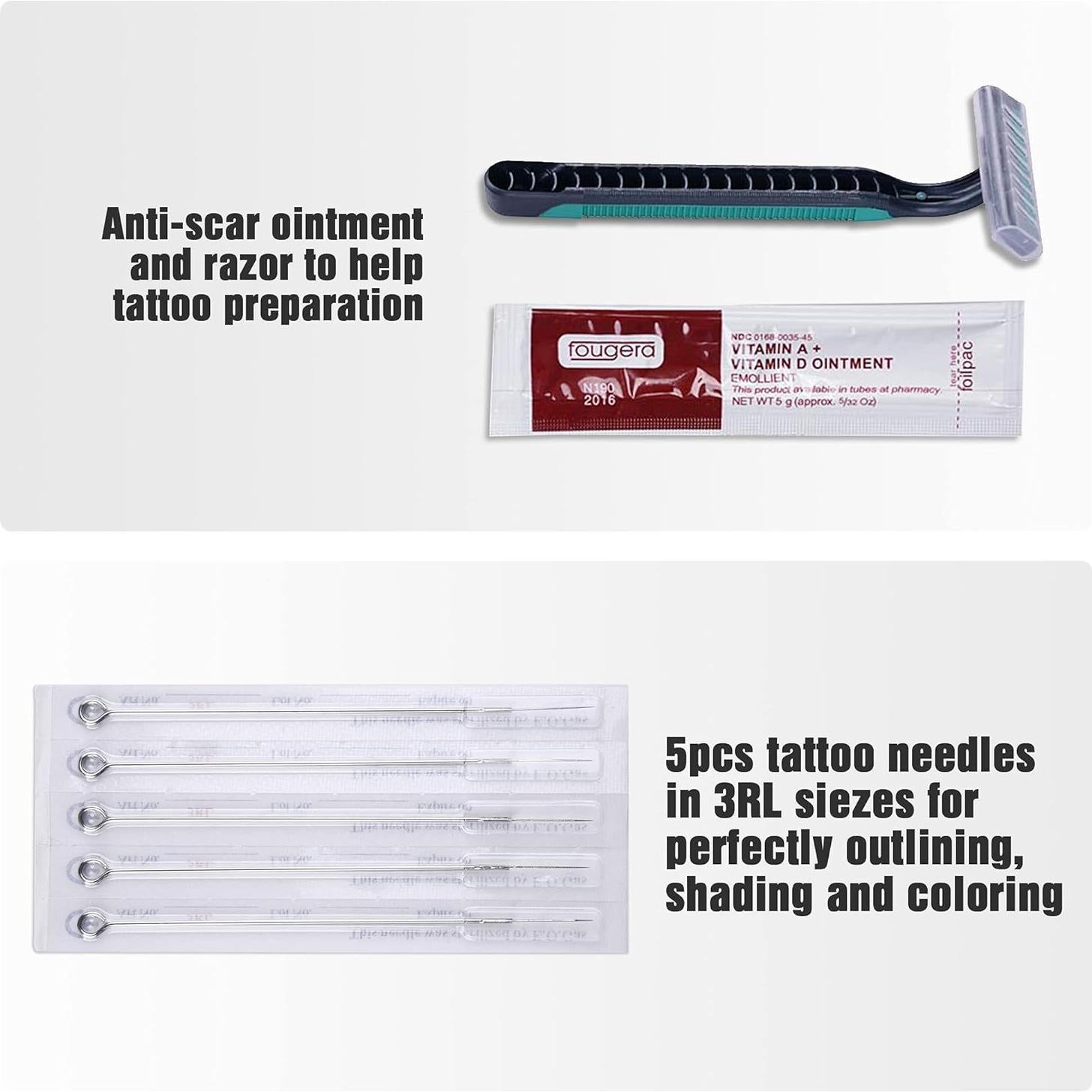 Kit de Tatuaje Completo AW - 2 Máquinas, 40 Tintas, Accesorios