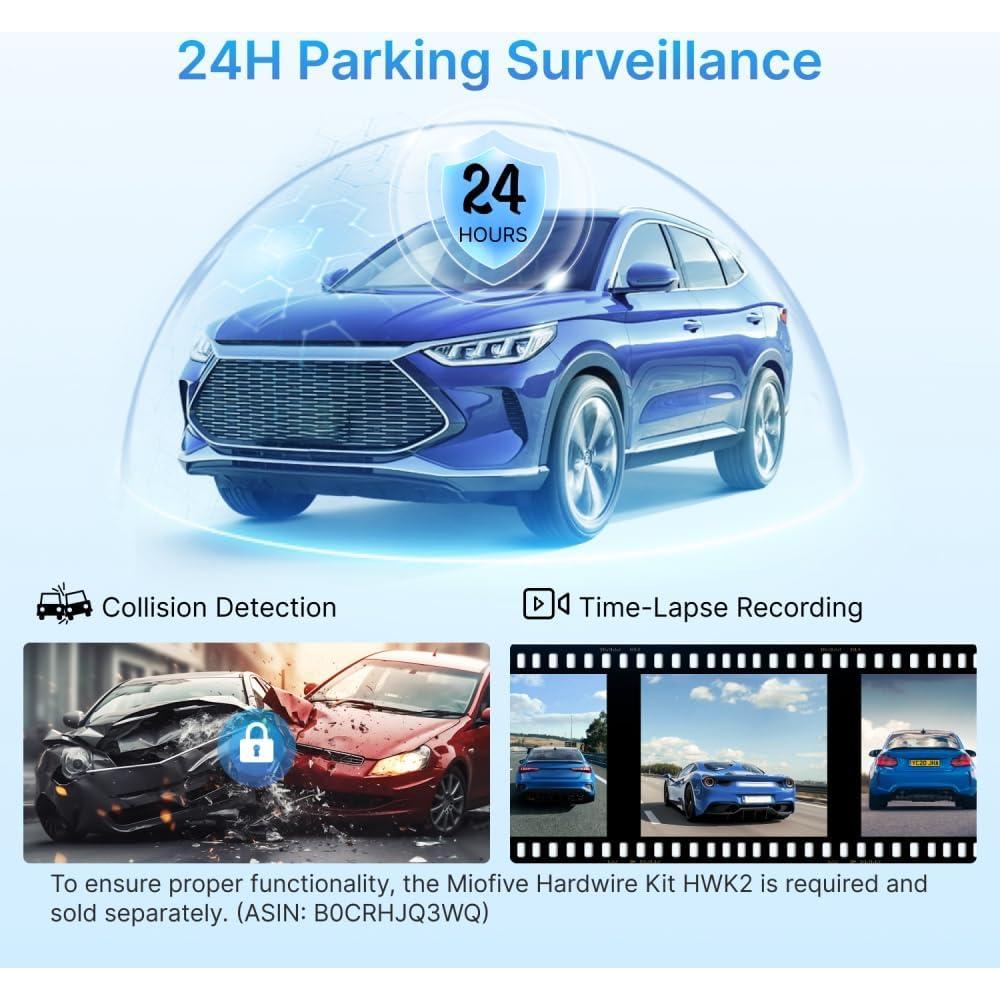 Cámara de Tablero Miofive Mini S 4K UHD con GPS y Wi-Fi