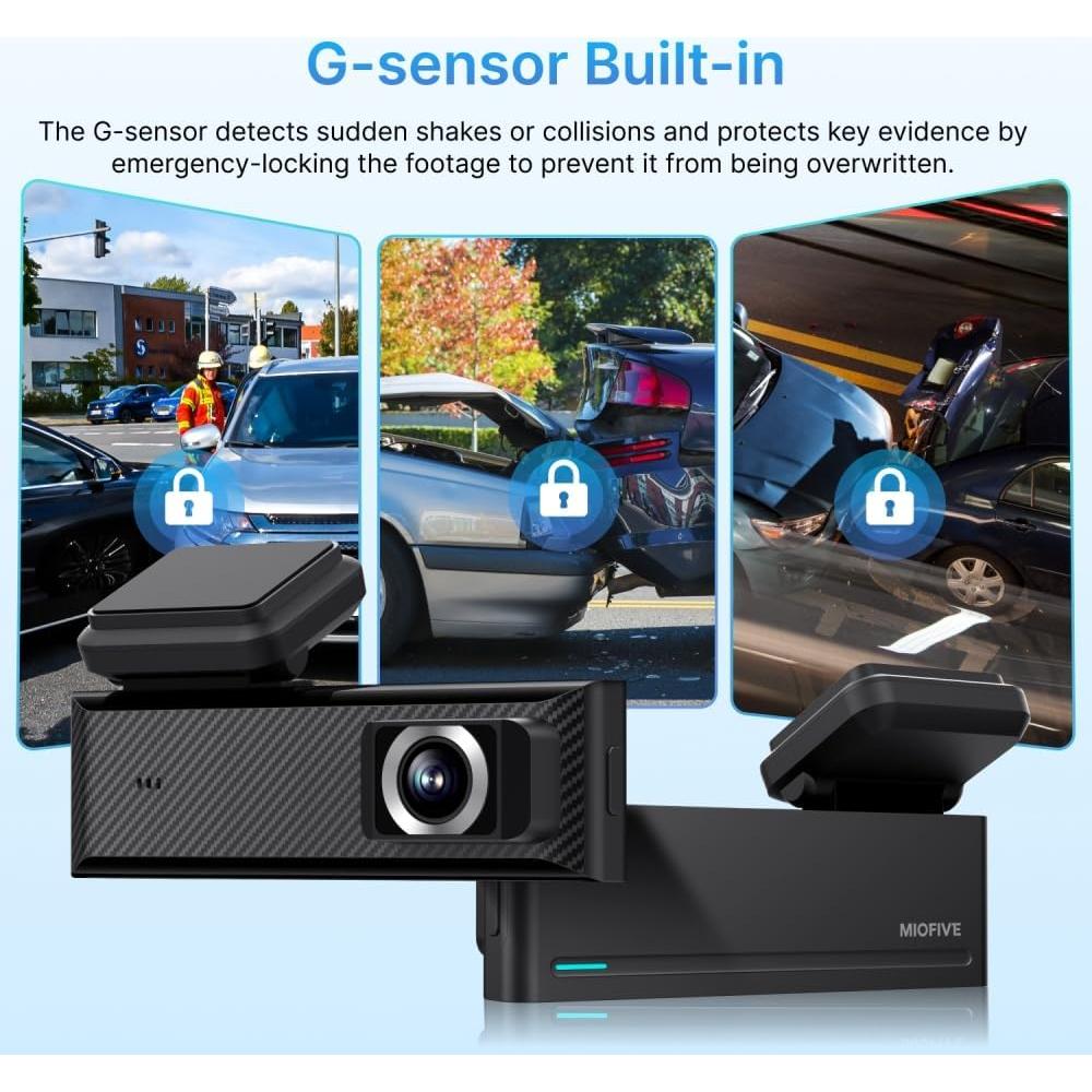 Cámara de Tablero Miofive Mini S 4K UHD con GPS y Wi-Fi