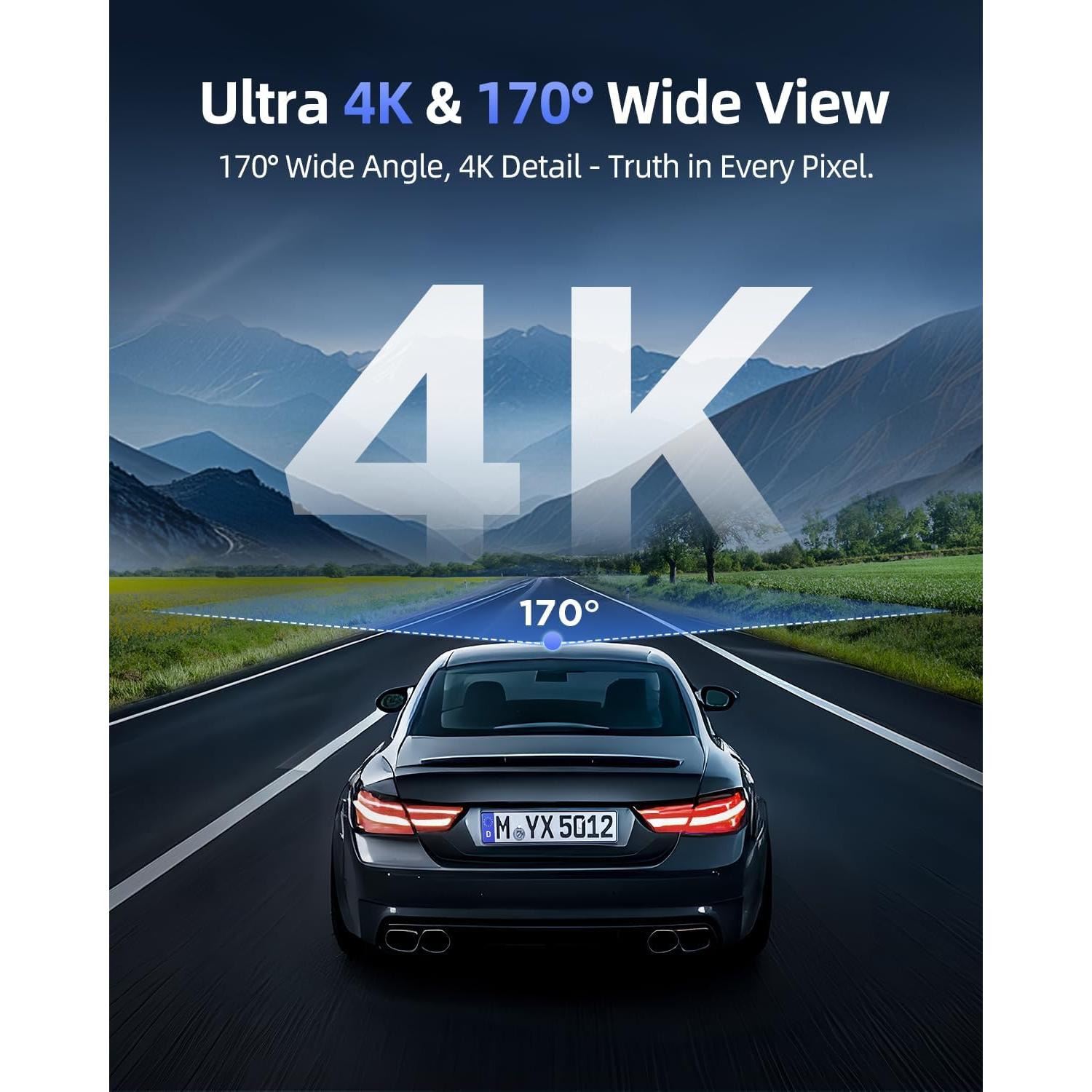 Cámara de tablero Cievie C200 4K con WiFi 5.8GHz y 64GB