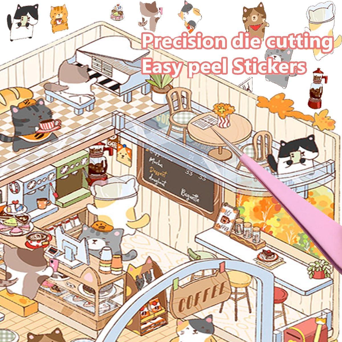 4 Sets de Stickers 3D DIY Animales FAAFRW - Alivio Estrés