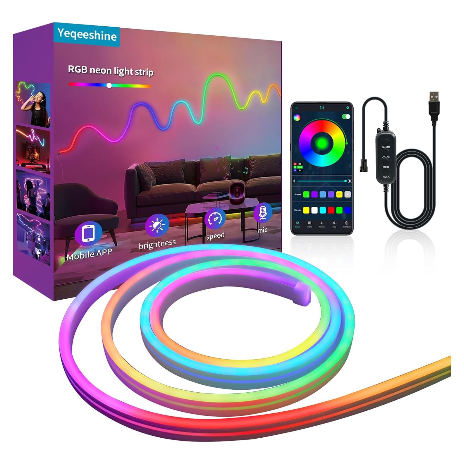 Tira de Luz LED RGB 2m Yeqeeshine Control APP IP65