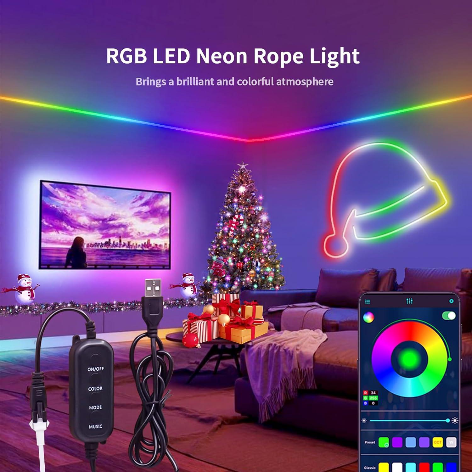 Tira de Luz LED RGB 2m Yeqeeshine Control APP IP65