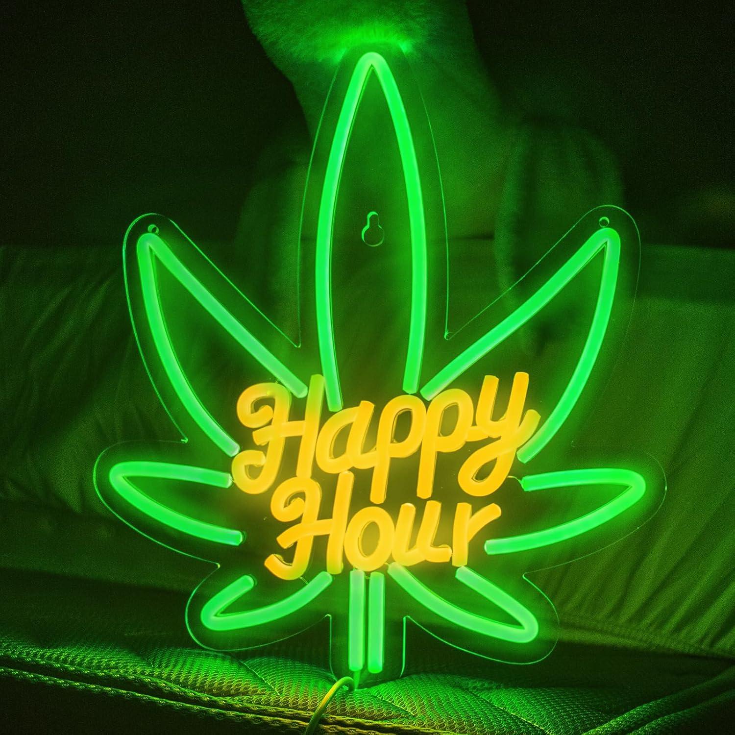 Letrero de Neón LED Hora Feliz HALASABAR - Decoración Pared