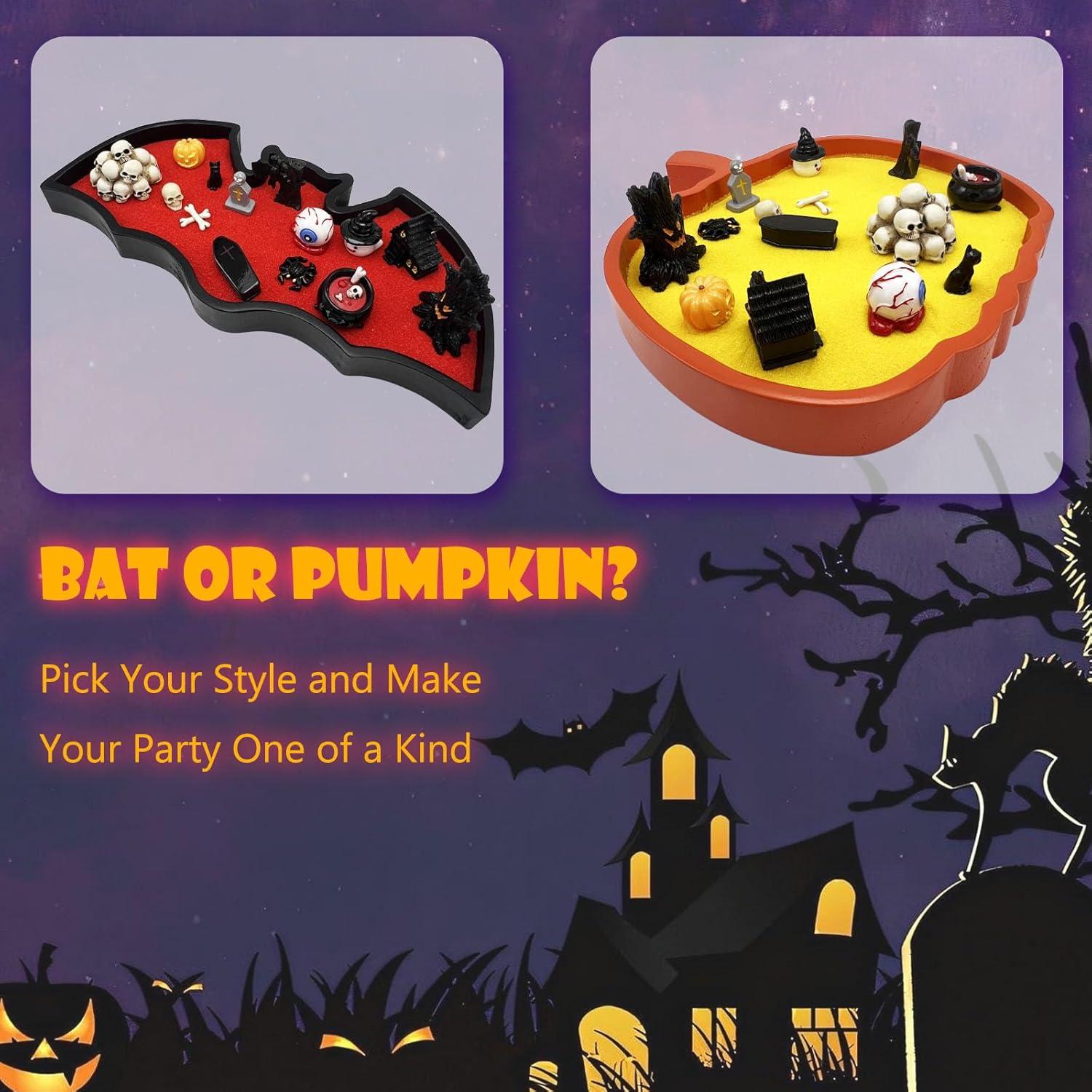 Kit de Jardín Zen Murciélago Kocris Casa Halloween 15 Figuras