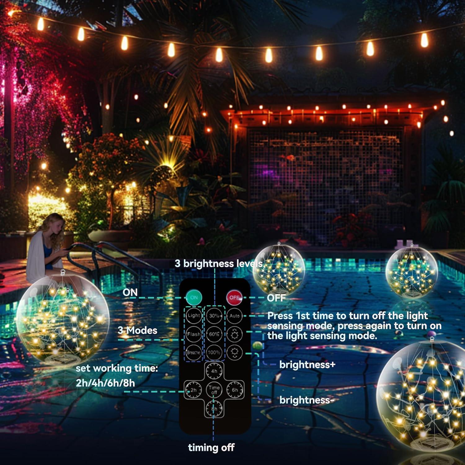 Luz Flotante Solar WIND STAR 35.5 cm Control Remoto 3 Modos