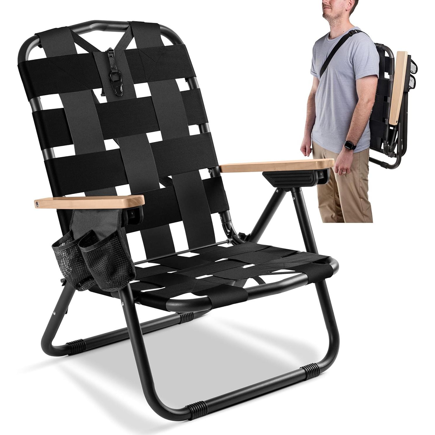 Silla Plegable Exterior CleverMade Kove - Negro Medianoche