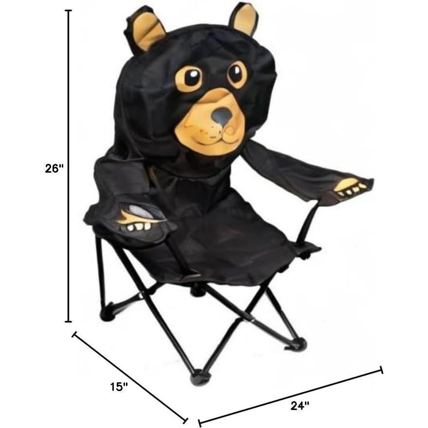 Silla de Camping Plegable para Niños Wilcor - Oso Negro