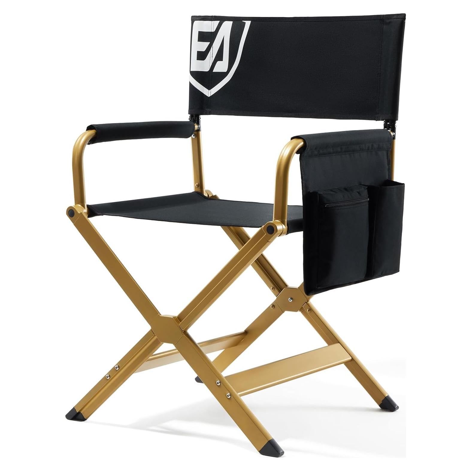 Silla de Director Plegable EVER ADVANCED Negra con Marco Dorado