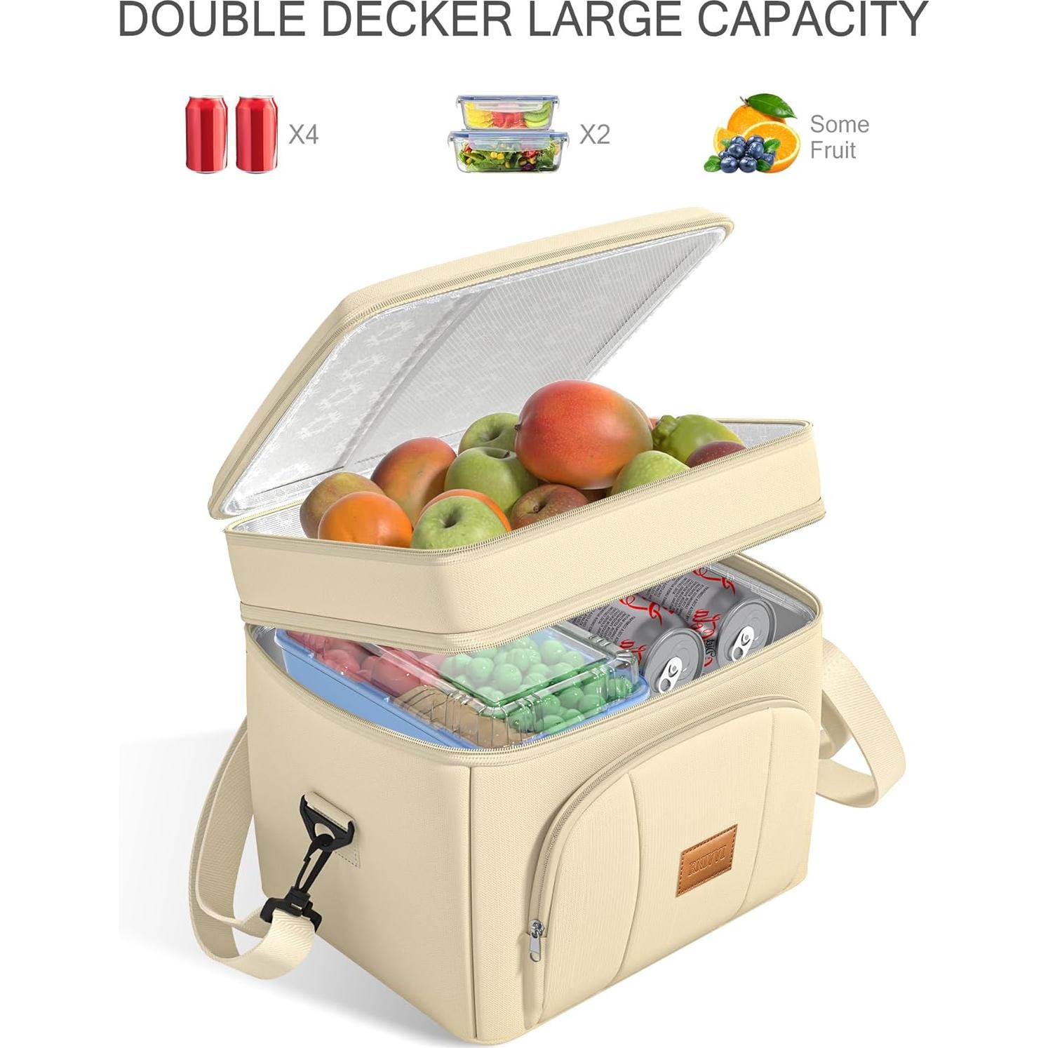 Bolsa Térmica Rnivvi 12L para Almuerzo, Aislada, Blanca