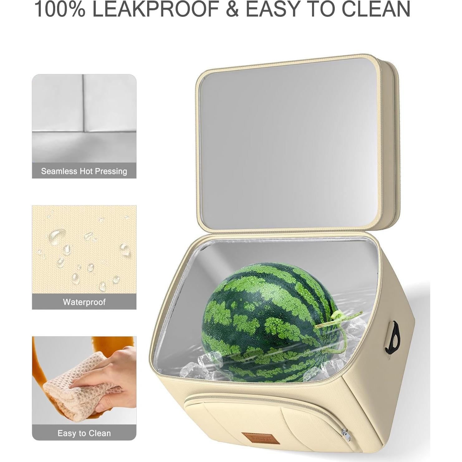 Bolsa Térmica Rnivvi 12L para Almuerzo, Aislada, Blanca