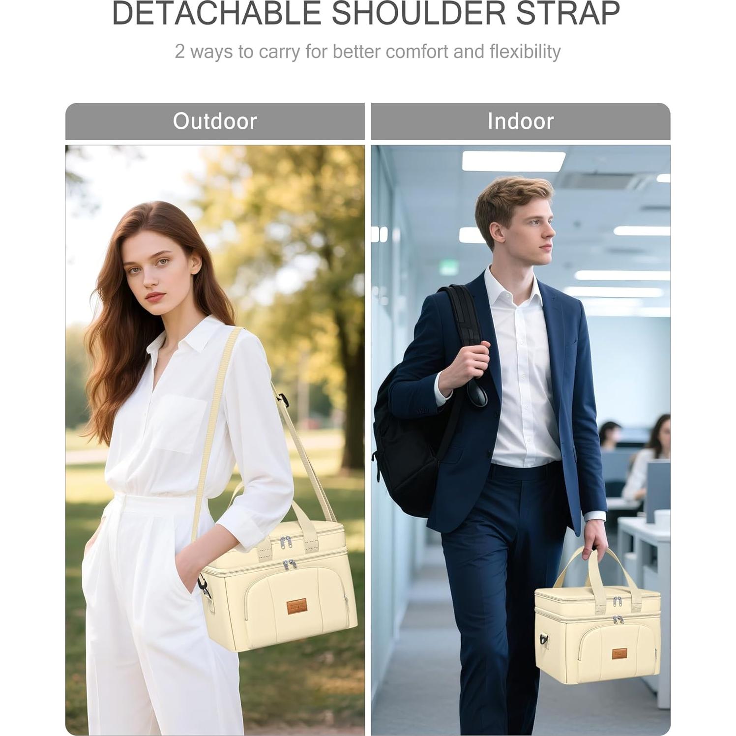 Bolsa Térmica Rnivvi 12L para Almuerzo, Aislada, Blanca