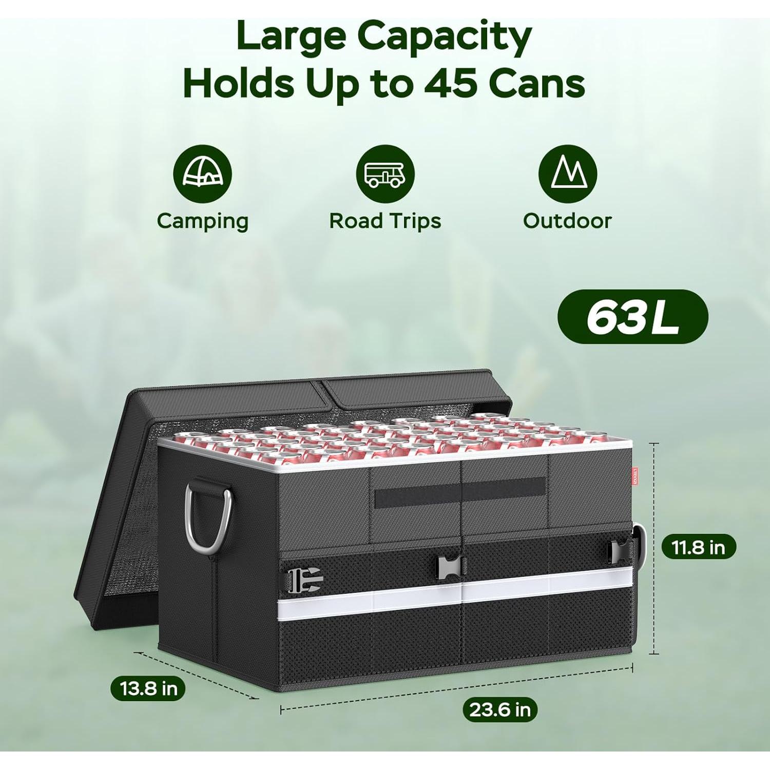 Bolsa Térmica Ltevxzi YJ-17 60L Aislada Plegable para 45 Latas