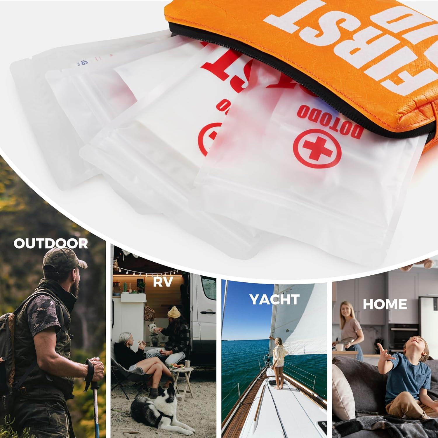 Kit de Primeros Auxilios Dotodo 125 PCS Naranja para Emergencias