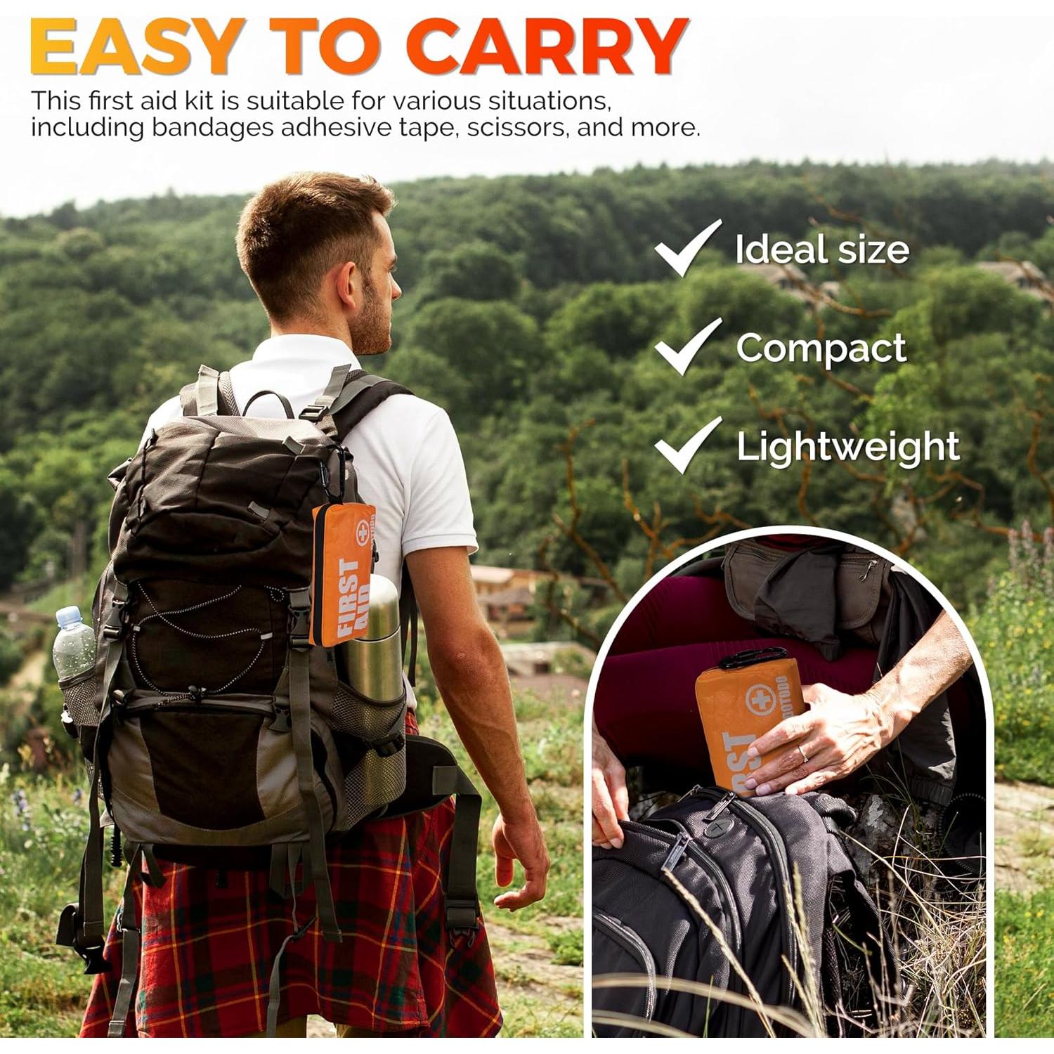 Kit de Primeros Auxilios Dotodo 125 PCS Naranja para Emergencias