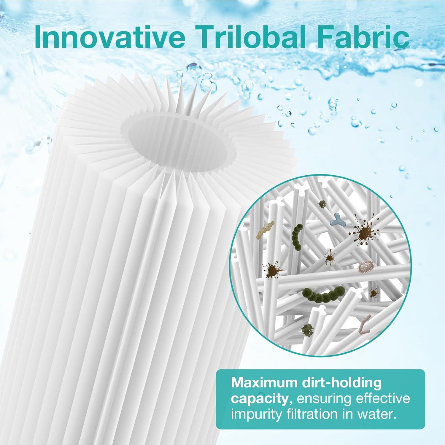 Filtro de Agua Plisado SimPure 10" x 2.5" 5 Micrones - Paquete de 4