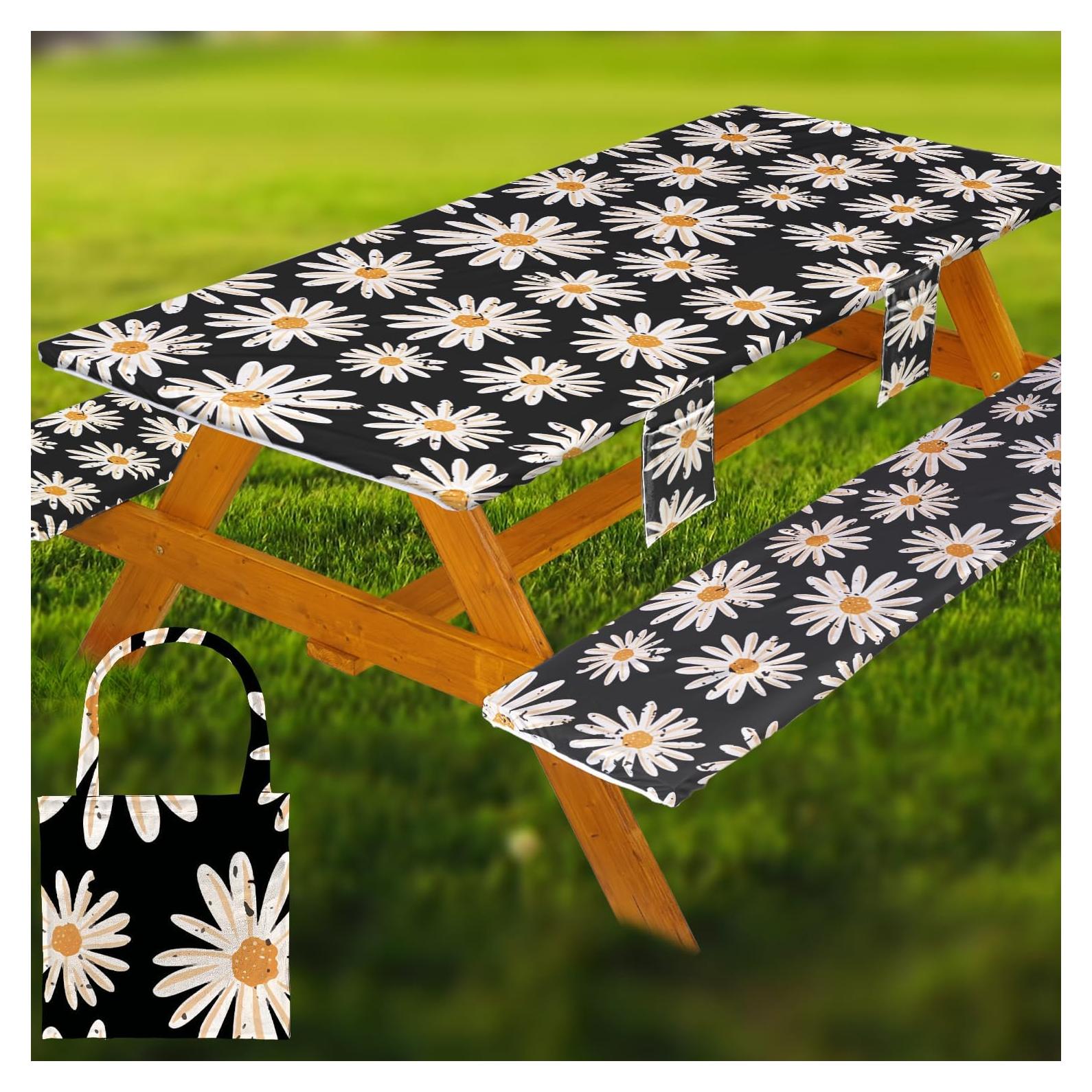 Cubierta de Mesa de Picnic Wrakus 3 Piezas Vinilo 182x76cm