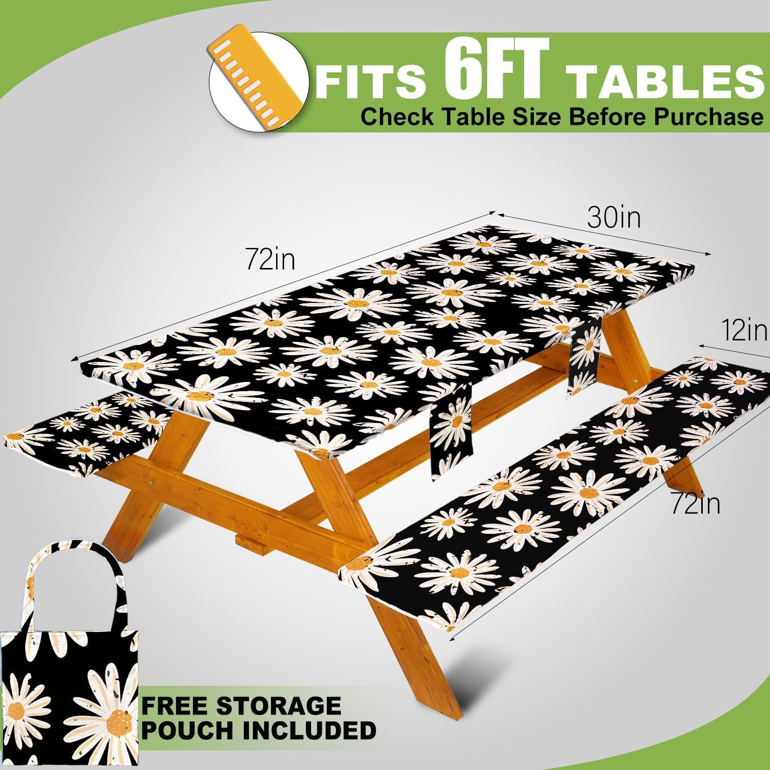 Cubierta de Mesa de Picnic Wrakus 3 Piezas Vinilo 182x76cm