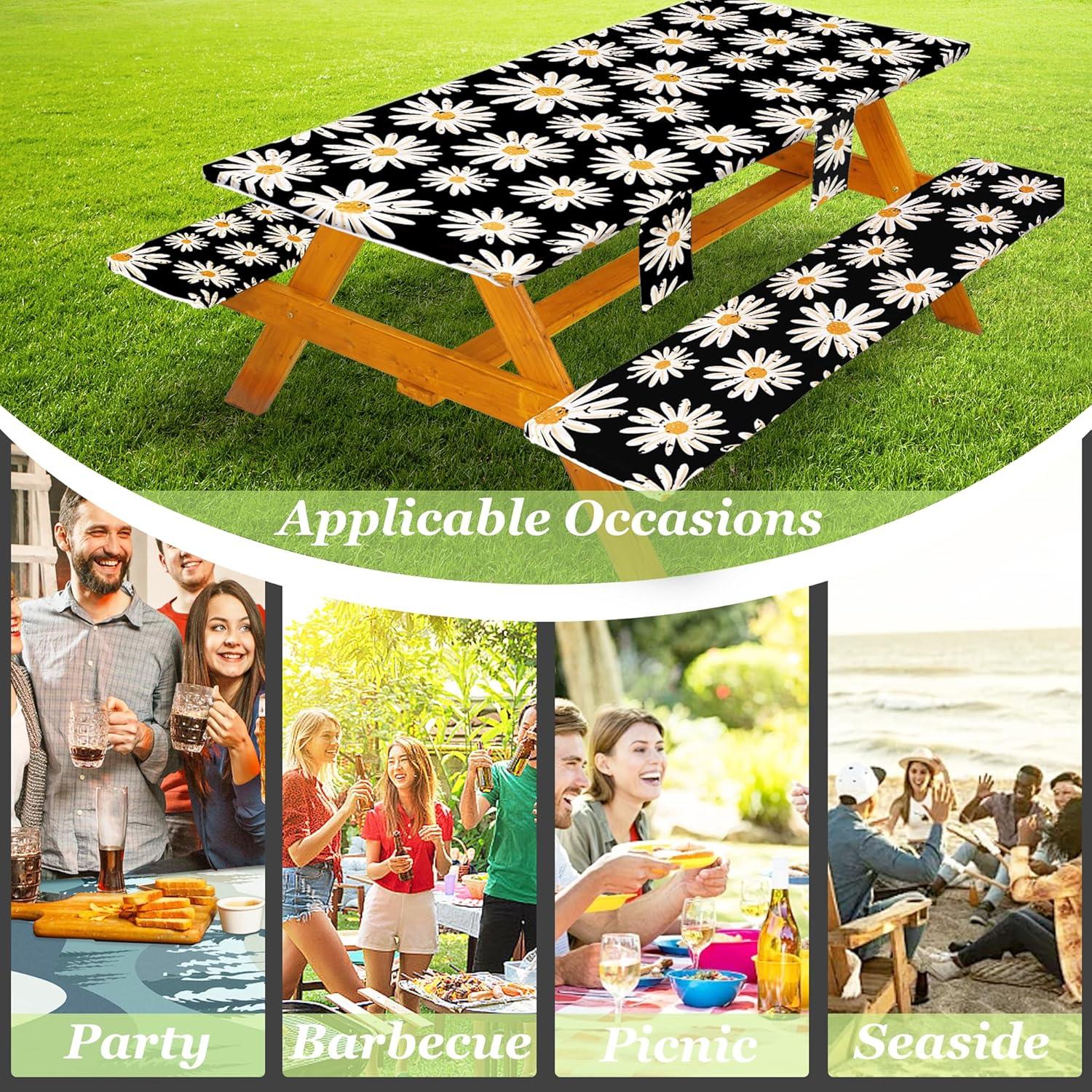 Cubierta de Mesa de Picnic Wrakus 3 Piezas Vinilo 182x76cm