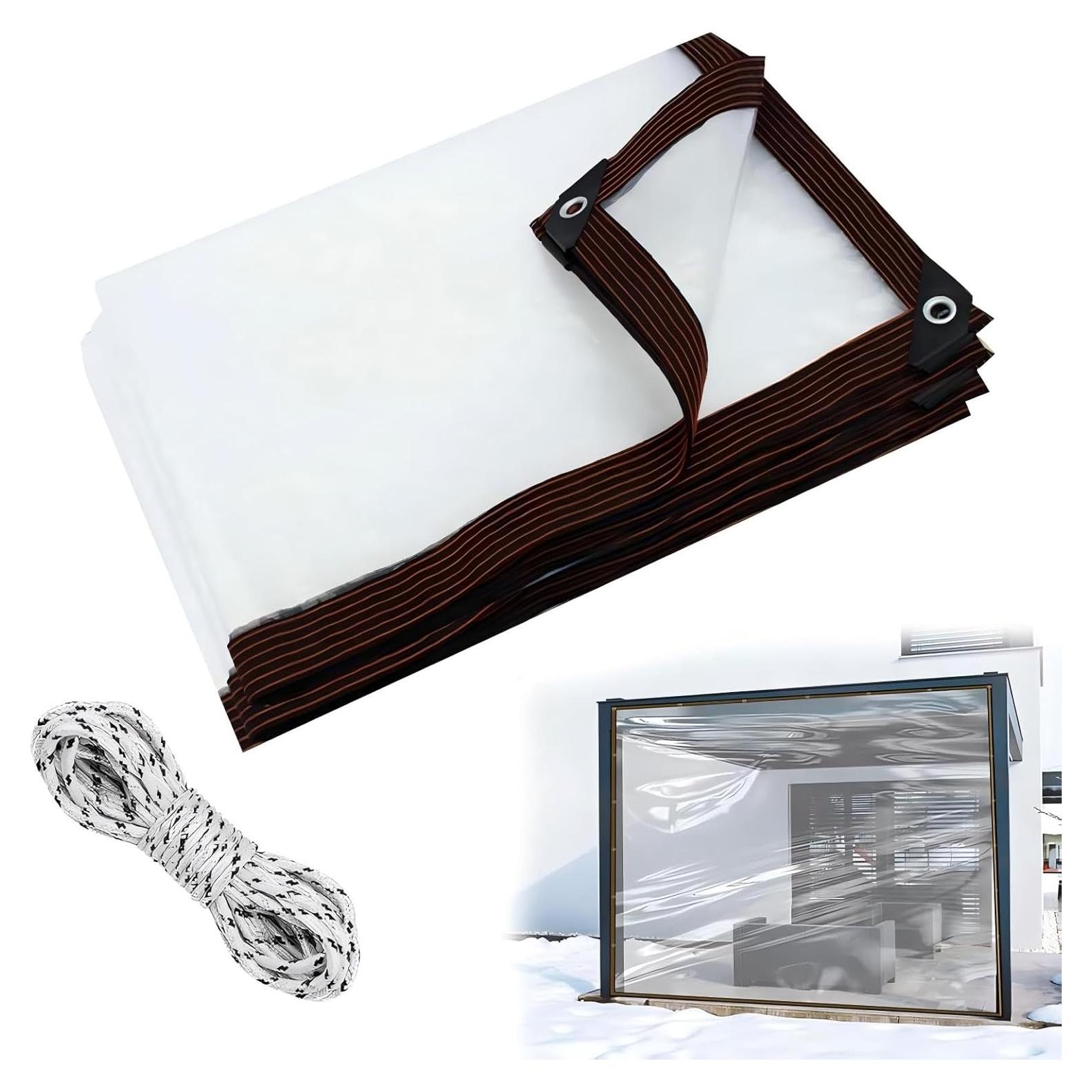 Lona transparente impermeable FFKQBH 2.01 x 3.05 m para exteriores