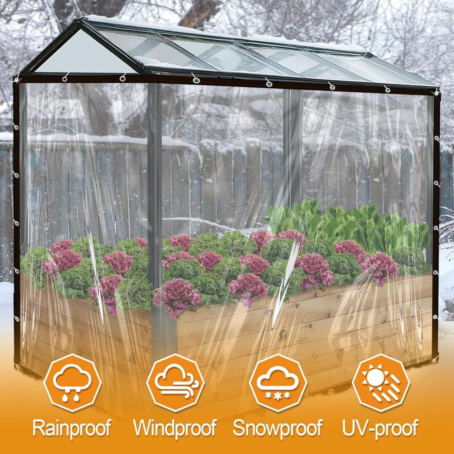 Lona transparente impermeable FFKQBH 2.01 x 3.05 m para exteriores