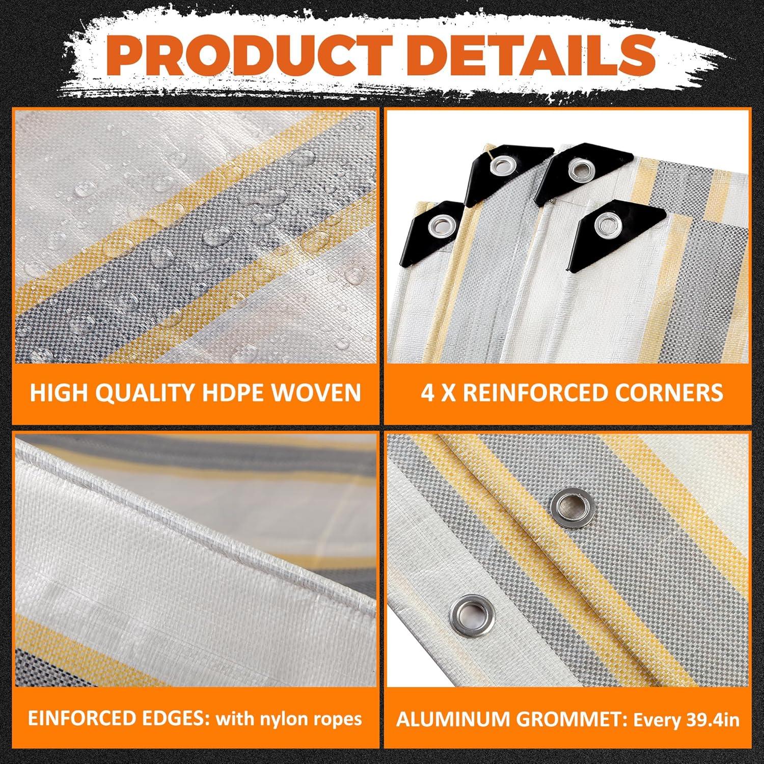 Lona Impermeable EMEKIAN 1.98x1.98m Alta Resistencia UV