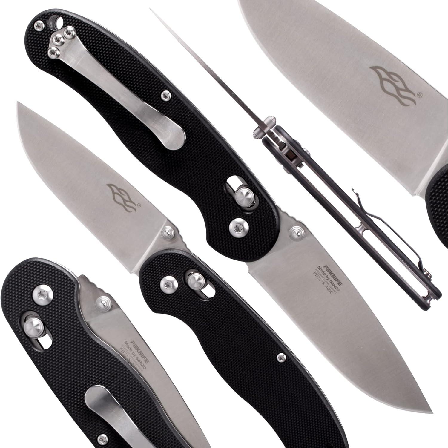 Cuchillo Plegable Ganzo Firebird FB727S-BK Acero Inoxidable 440C