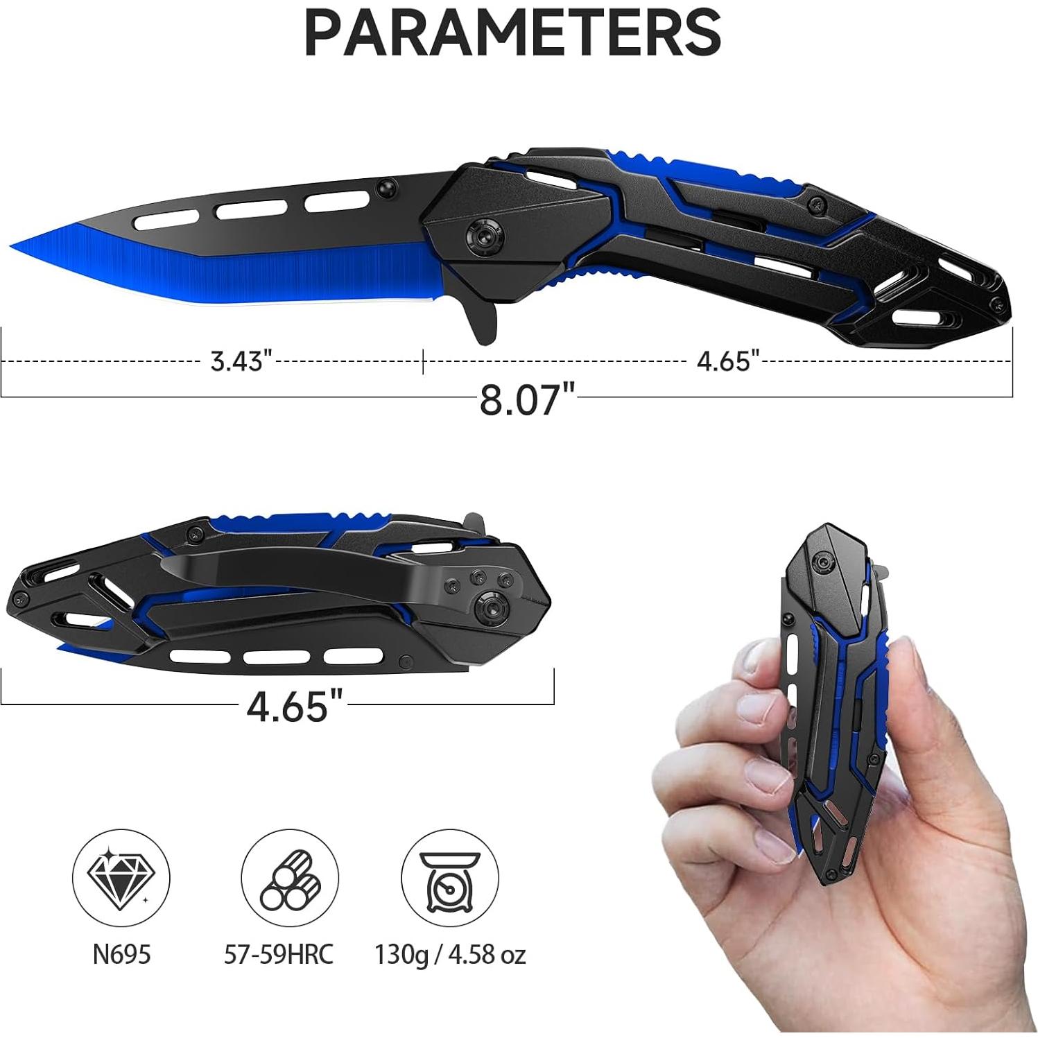 Cuchillo de Bolsillo Plegable GUANYISTO 20.3 cm Acero Inoxidable
