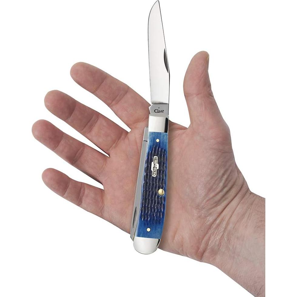 Cuchillo de bolsillo Case 2800 Hueso Azul 10.5 cm Plegable