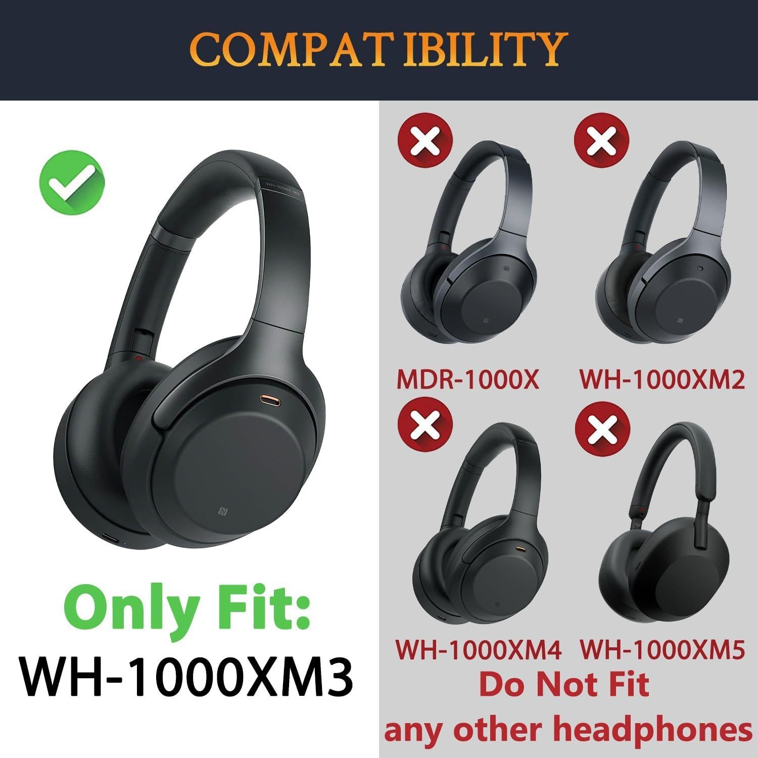Almohadillas de Reemplazo SOULWIT para Auriculares Sony WH-1000XM3