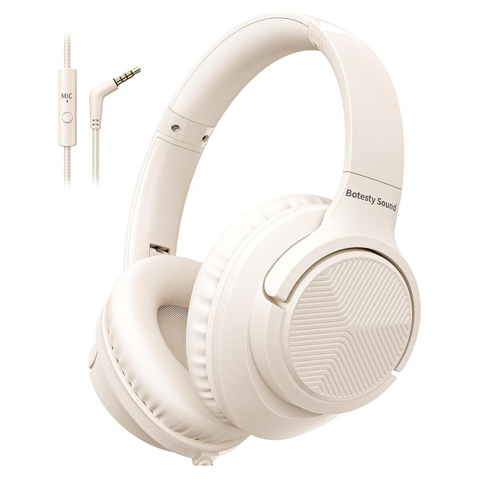Auriculares con cable Botesty Sound Iris Beige 1.5m con micrófono