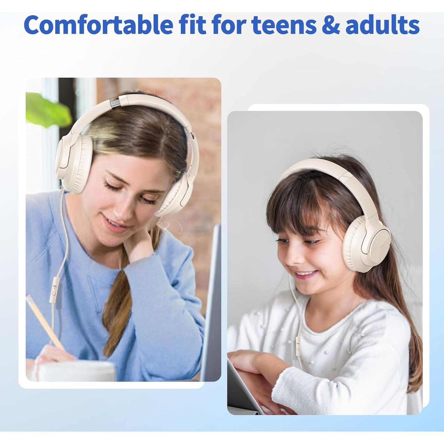 Auriculares con cable Botesty Sound Iris Beige 1.5m con micrófono