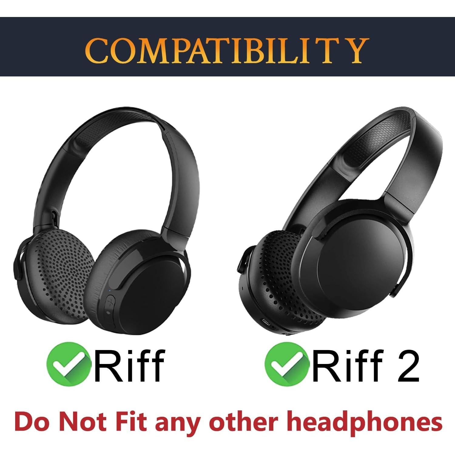 Cubierta de diadema SOULWIT para auriculares Skullcandy Riff/Riff2 - Negro