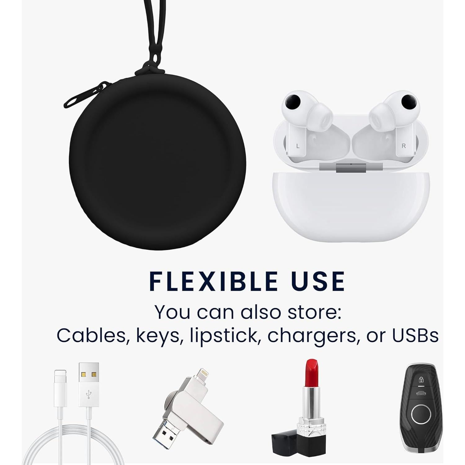 Funda de Silicona para Auriculares In-Ear kwmobile - Negro