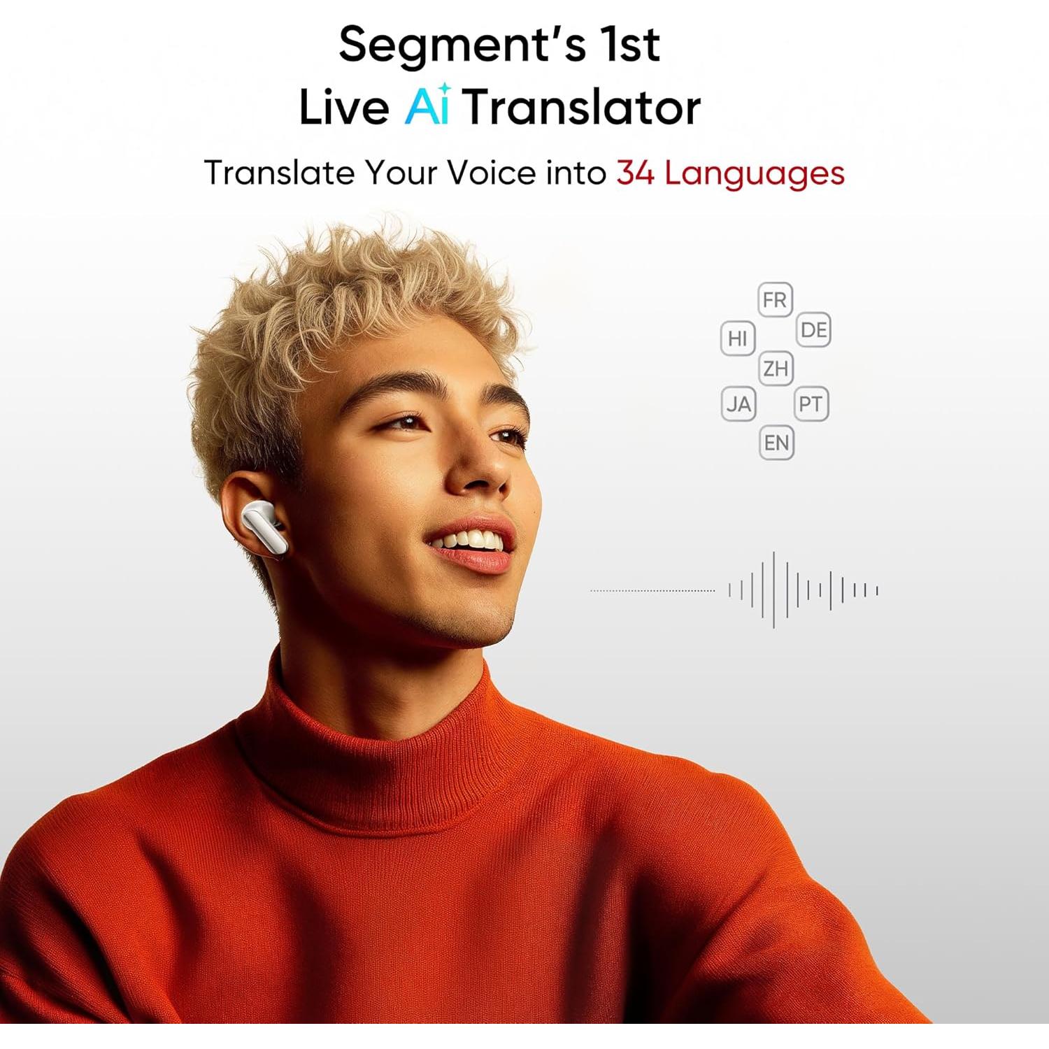 Auriculares In-ear realme Buds Air 7 Pro Beige, 48h Reproducción