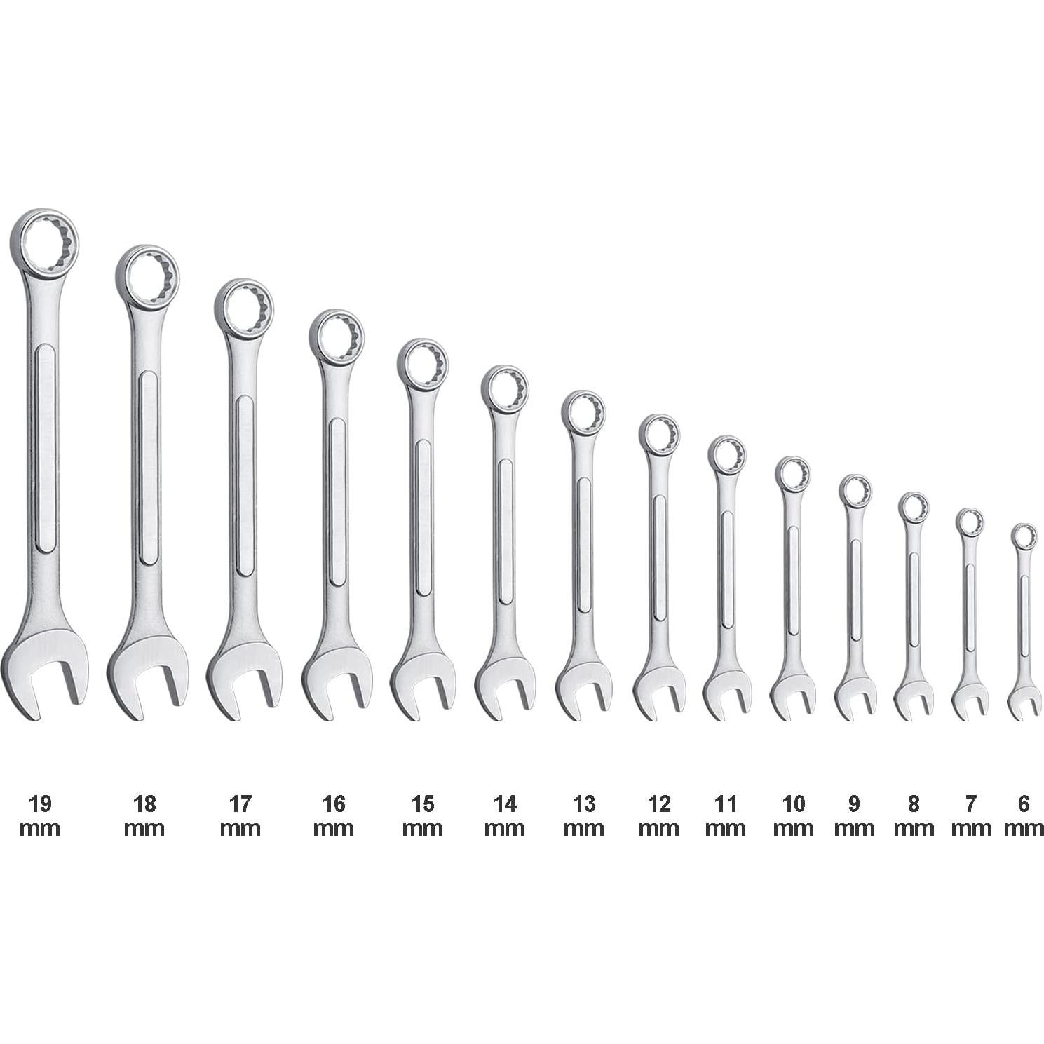 Juego de Llaves de Combinación EFFICERE 14 Piezas 6mm-19mm