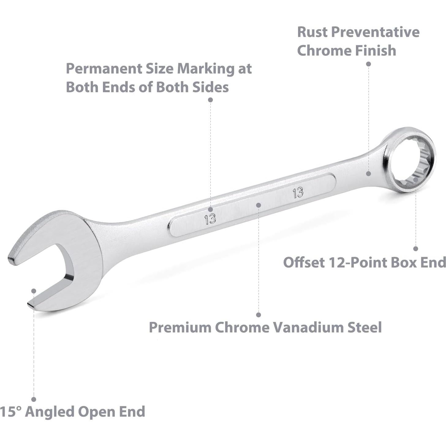 Juego de Llaves de Combinación EFFICERE 14 Piezas 6mm-19mm