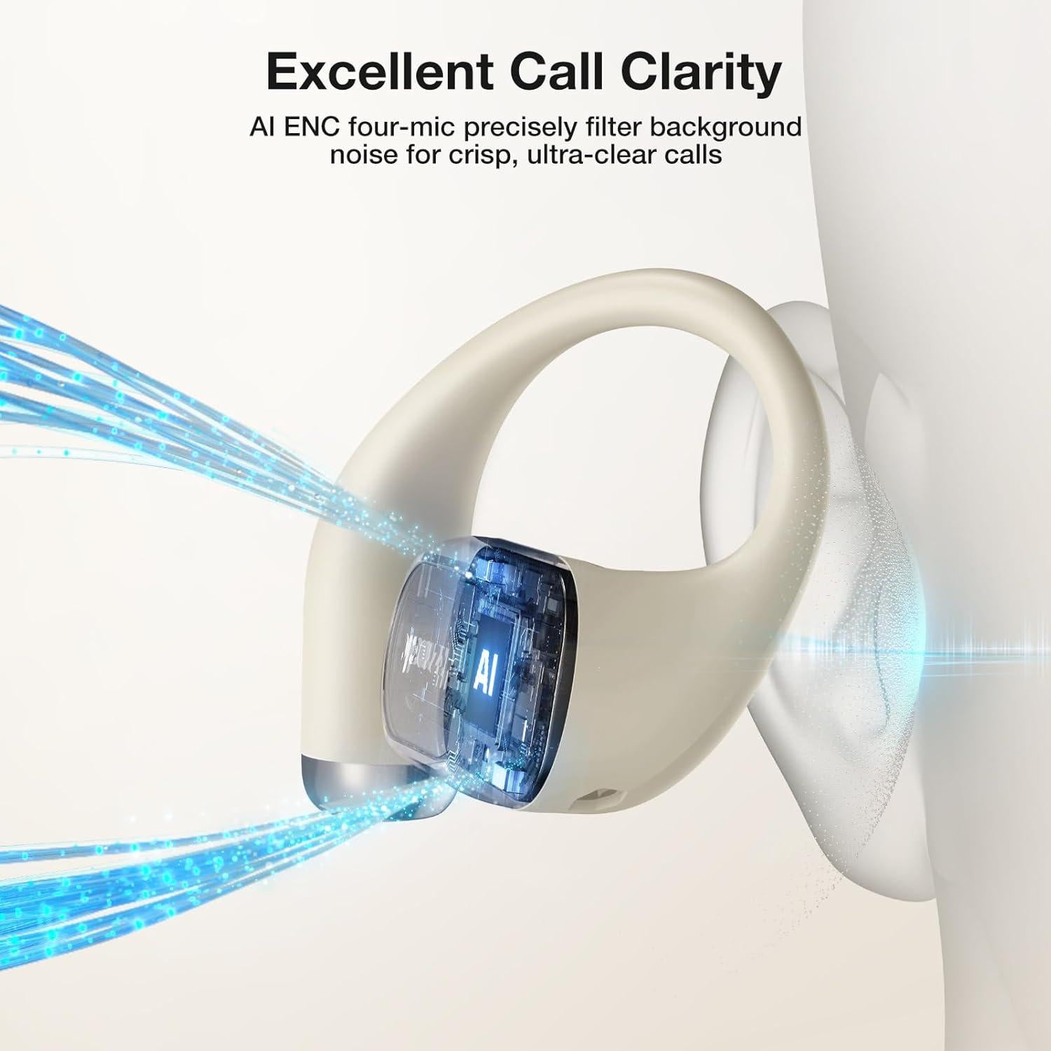 Auriculares Inalámbricos BlitzRock CT3 Pro Beige 42H Bluetooth 5.4