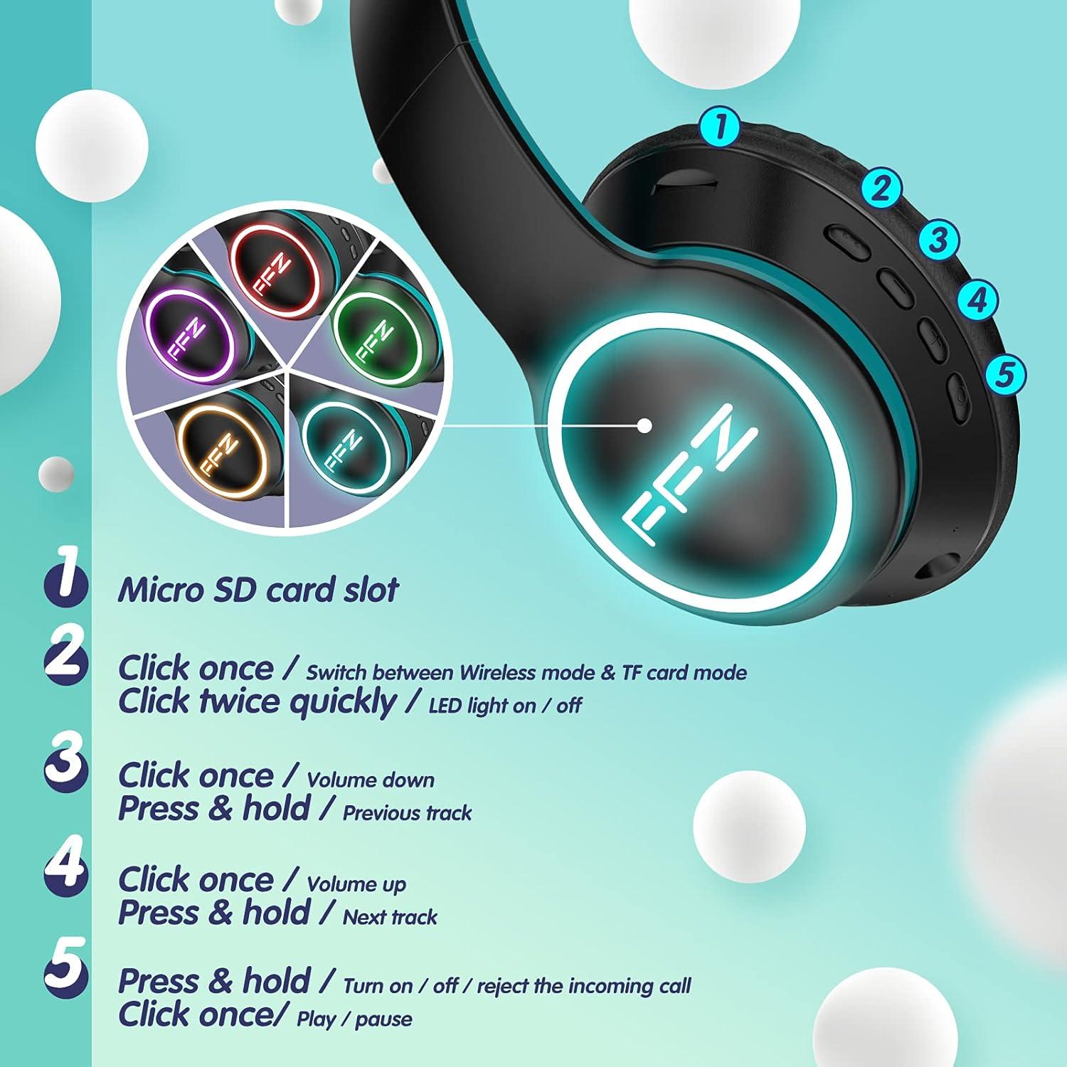 Auriculares Inalámbricos FFZ K21 para Niños con Micrófono y LED